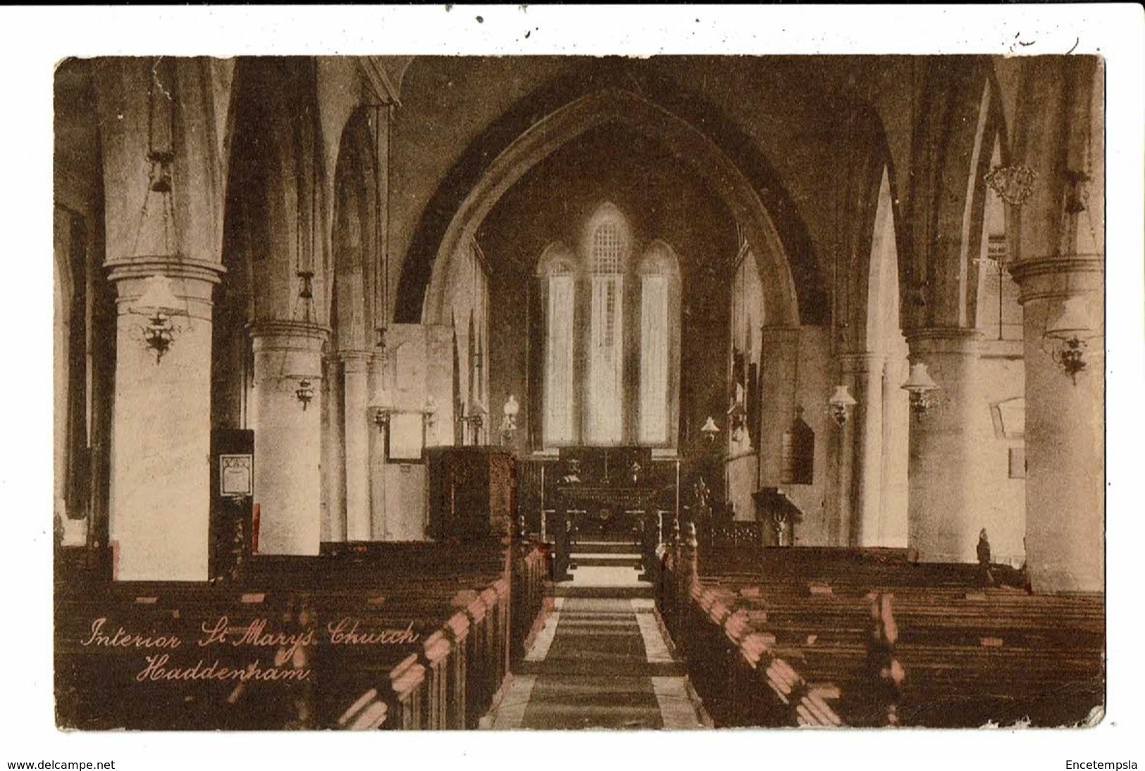 CPA-Carte Postale-Royaume Uni-Haddenham- Interior St Marys Church -1928 VM7351 - Buckinghamshire