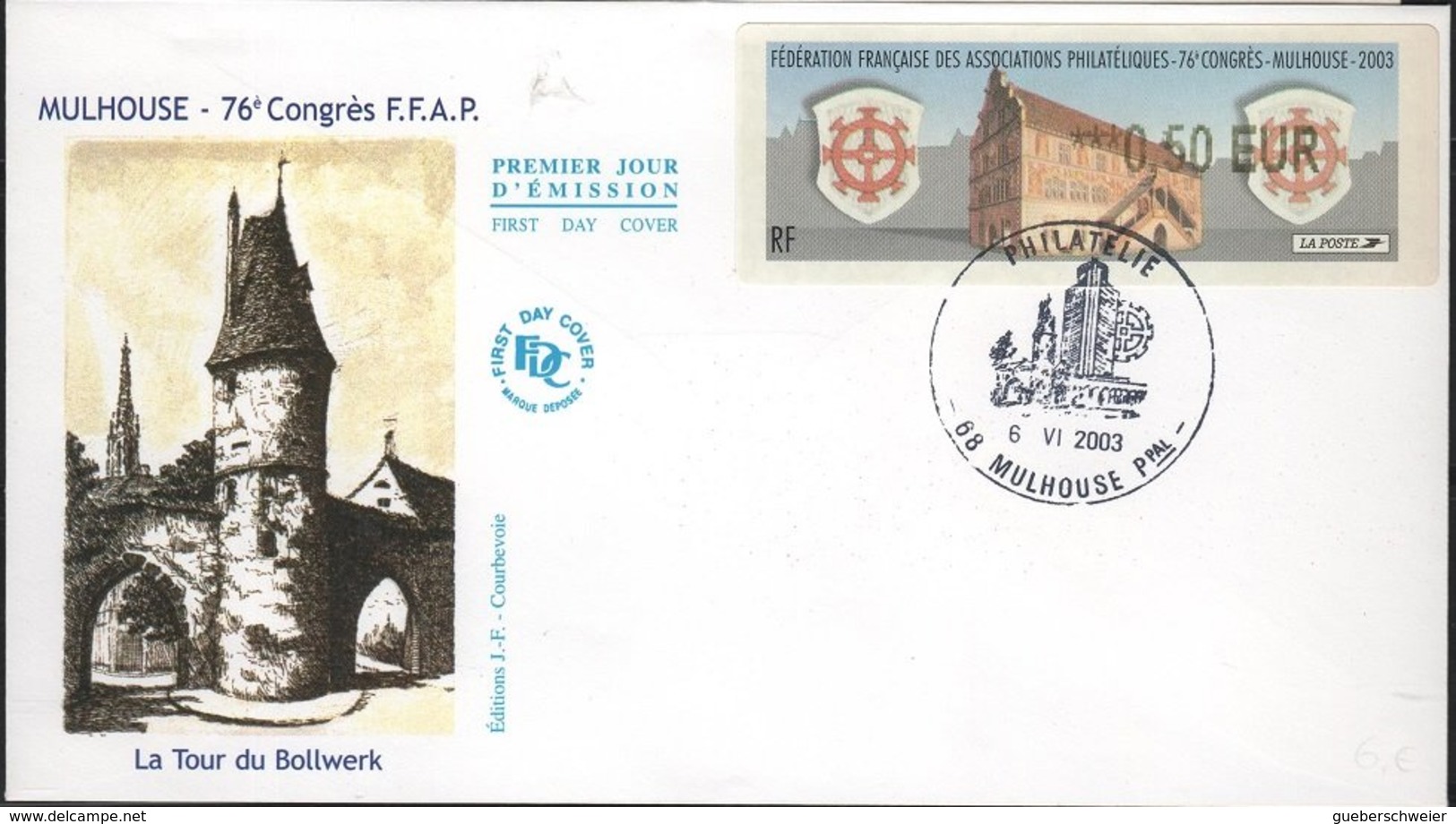 FR-L245 - FRANCE FDC Congrès Philatélique Mulhouse 2003 - 1999-2009 Illustrated Franking Labels