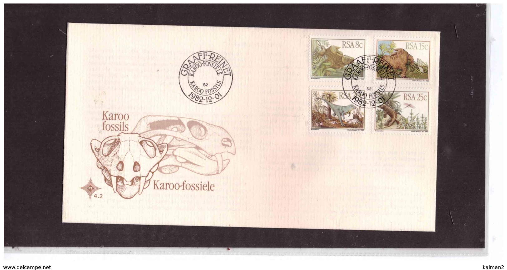 822   -  R.S.A.  1.12.1982    /   FDC  MICHEL NR. 622/625 + BL.14 - Fossili