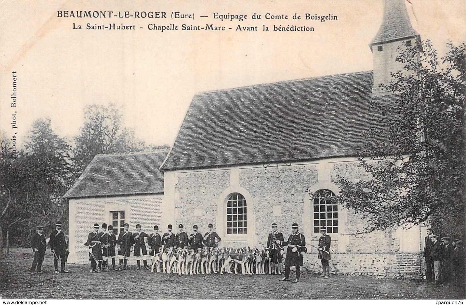 C P A 27] Eure > Beaumont-le-Roger Chasse à Courre Léquipage Du Comte De Boisgelin Avant La Bénédiction - Beaumont-le-Roger