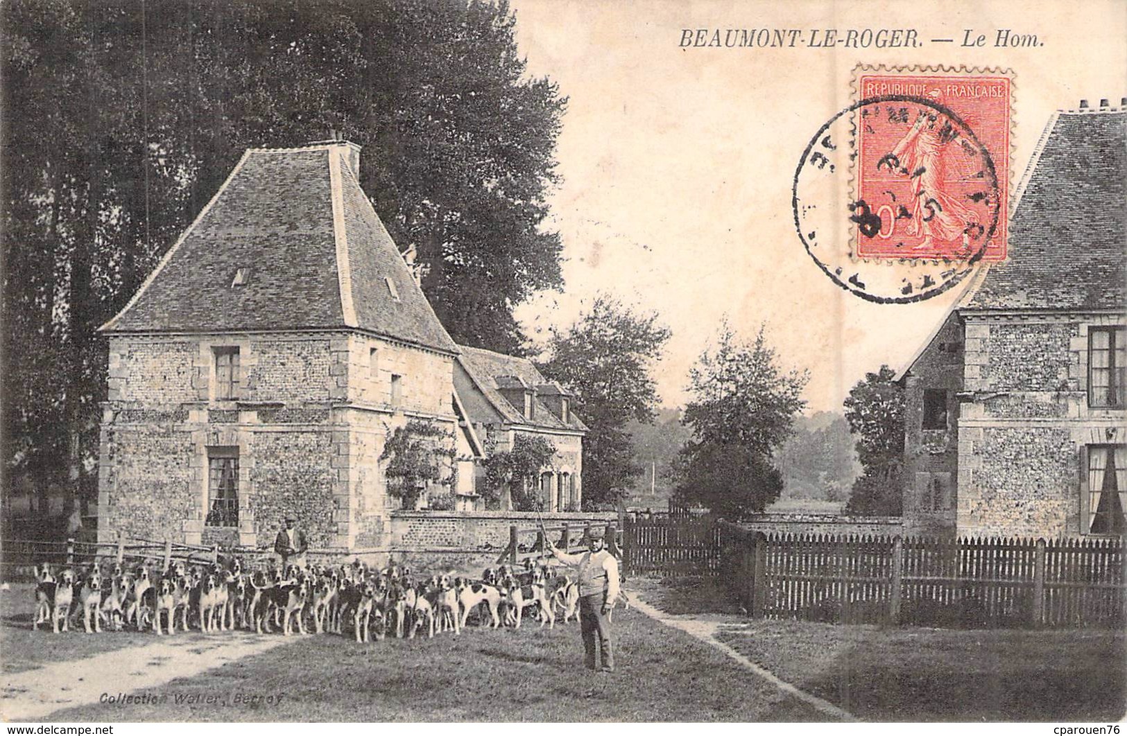 C P A 27] Eure > Beaumont-le-Roger Chasse à Courre Léquipage Rallye Paysage La Meute Le Hom - Beaumont-le-Roger