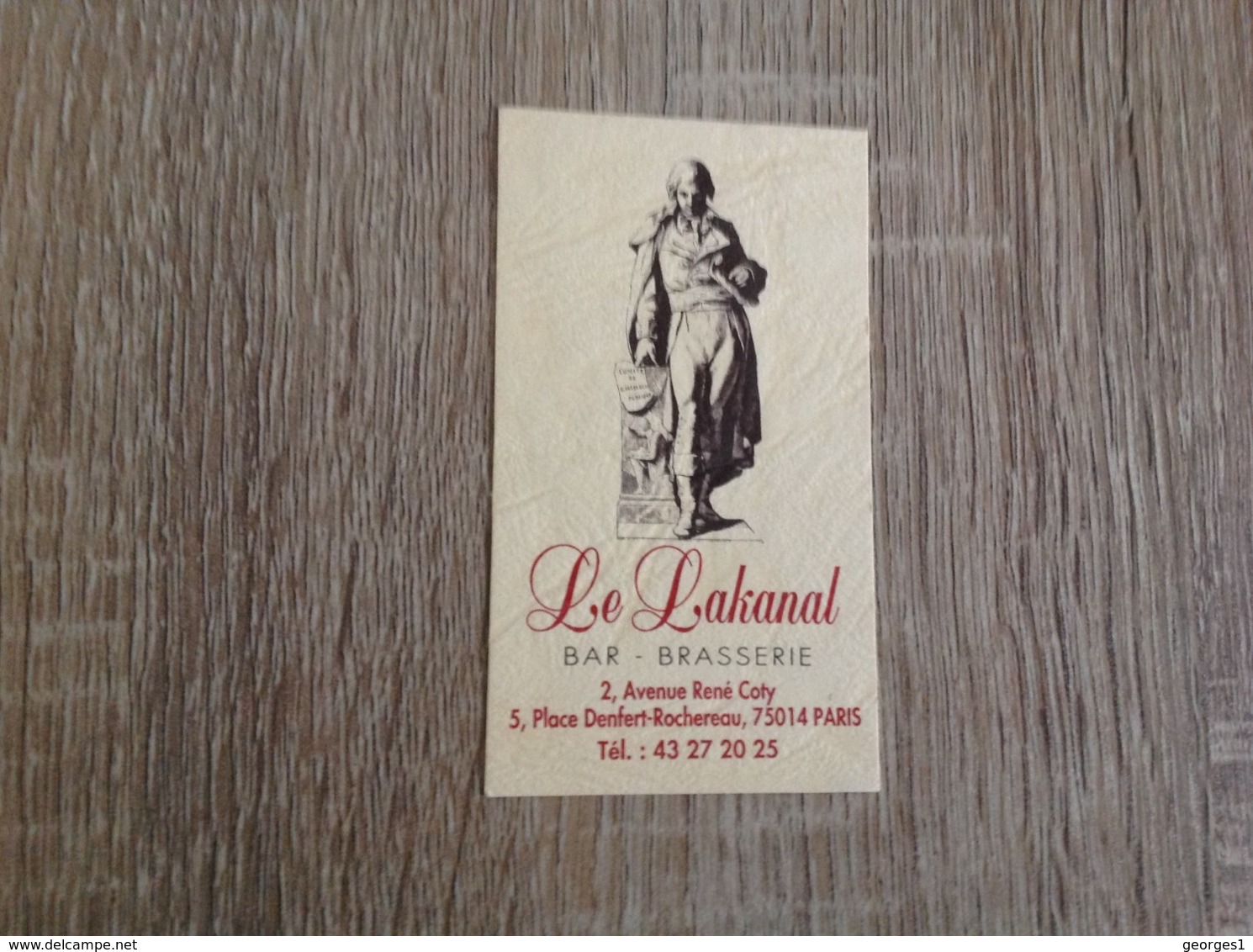 Carte De Visite De Bar Brasserie   Le Lakanal   Paris - Cartoncini Da Visita