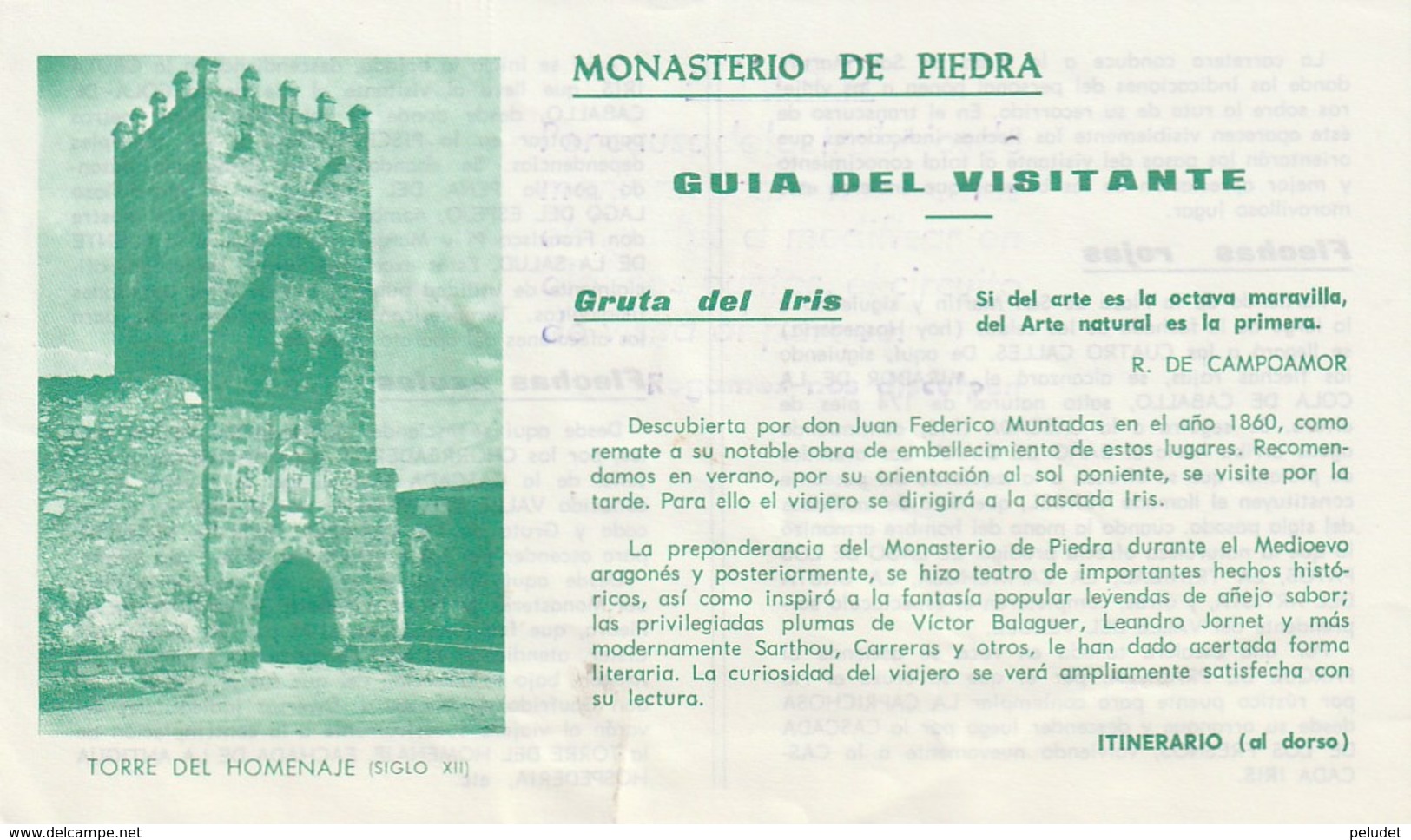 MONASTERIO DE PIEDRA - GUIDA DEL VISITANTE 199? - Cuadernillos Turísticos