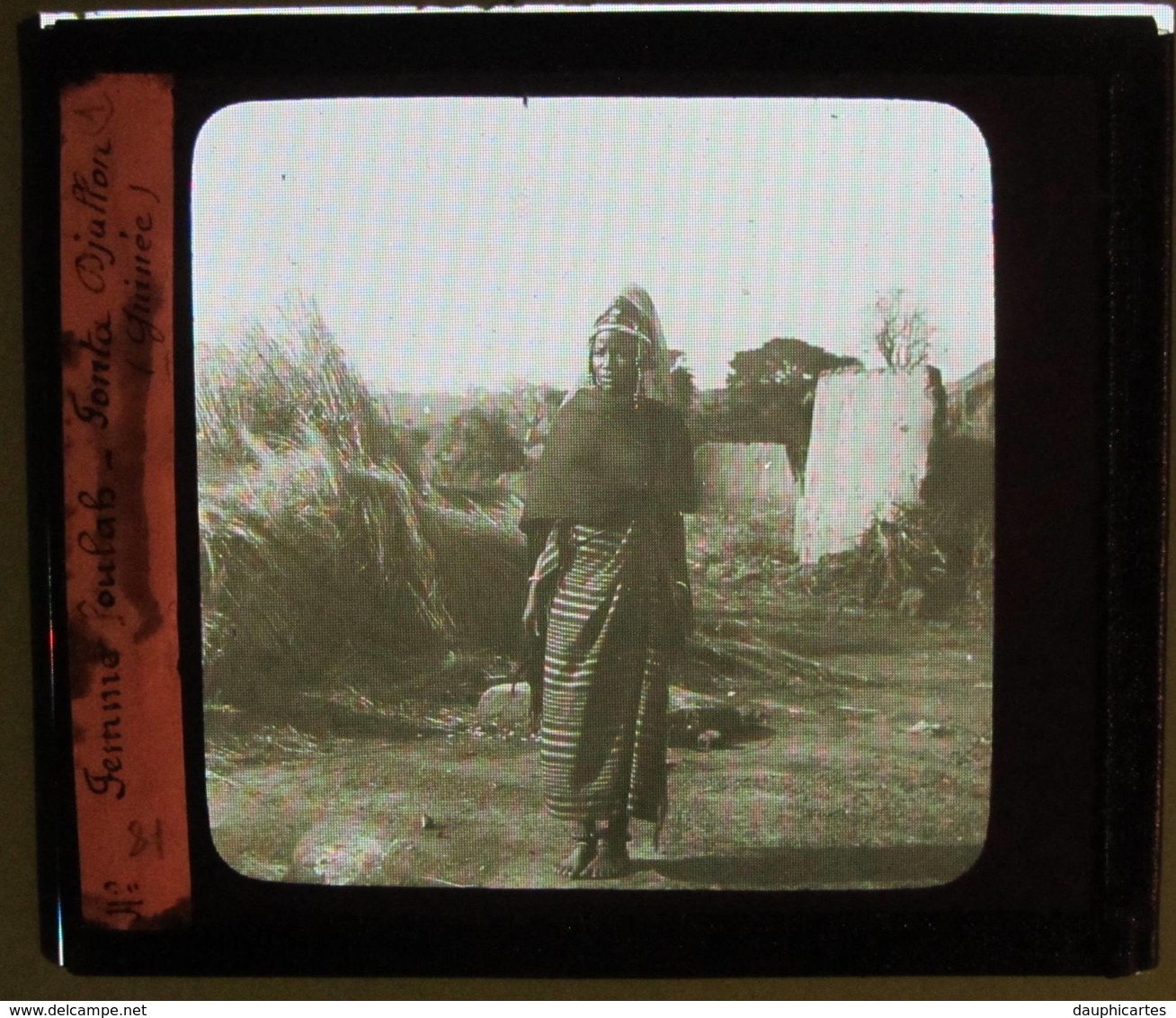 GUINEE 1895 : Femme Foulah, Fouta Djallon, Plaque De Verre Pour Projection. Molteni (?) Lire Descriptif. - Glasplaten