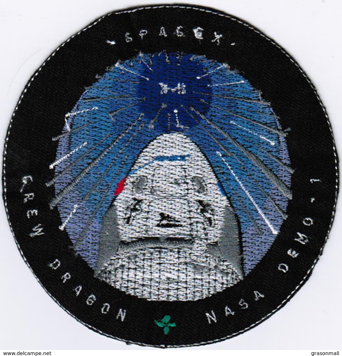 ISS Expedition 58 Crew Dragon NASA SPX Demo-1 International Space Station Embroidered Patch - Ecussons Tissu