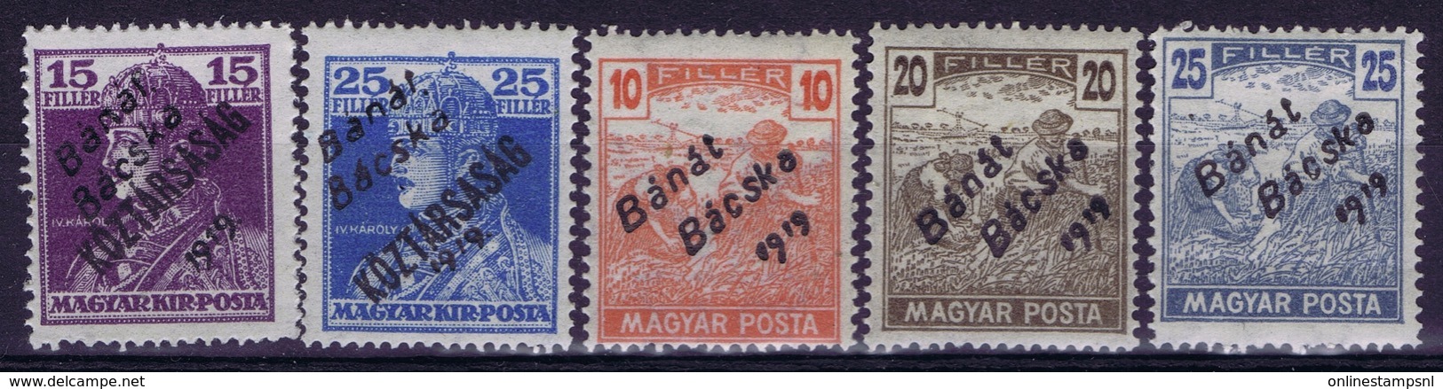 Hungary Banat Bacska Michel 37 - 41 MH/* Flz/ Charniere  Nr 41 Has A Fold - Banat-Bacska