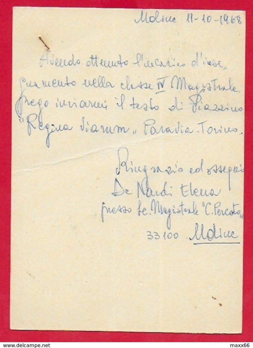 ITALIA - 1965 CARTOLINA POSTALE VG - Siracusana £ 30 - U. CP167 - ANN. 1968 UDINE - ISTITUTO MAGISTRALE PERCOTO - Entero Postal