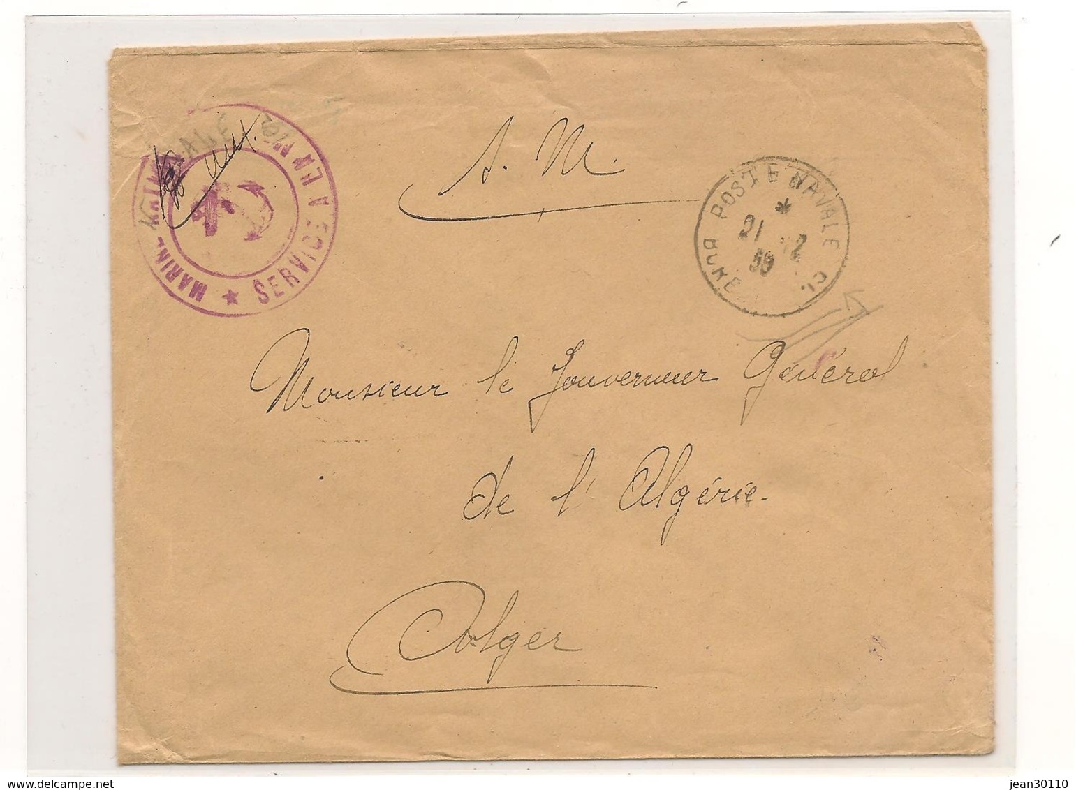 FRANCE 1939 ENVELOPPE F.M.POSTE NAVALE MARINE NATIONALE - Guerre De 1939-45