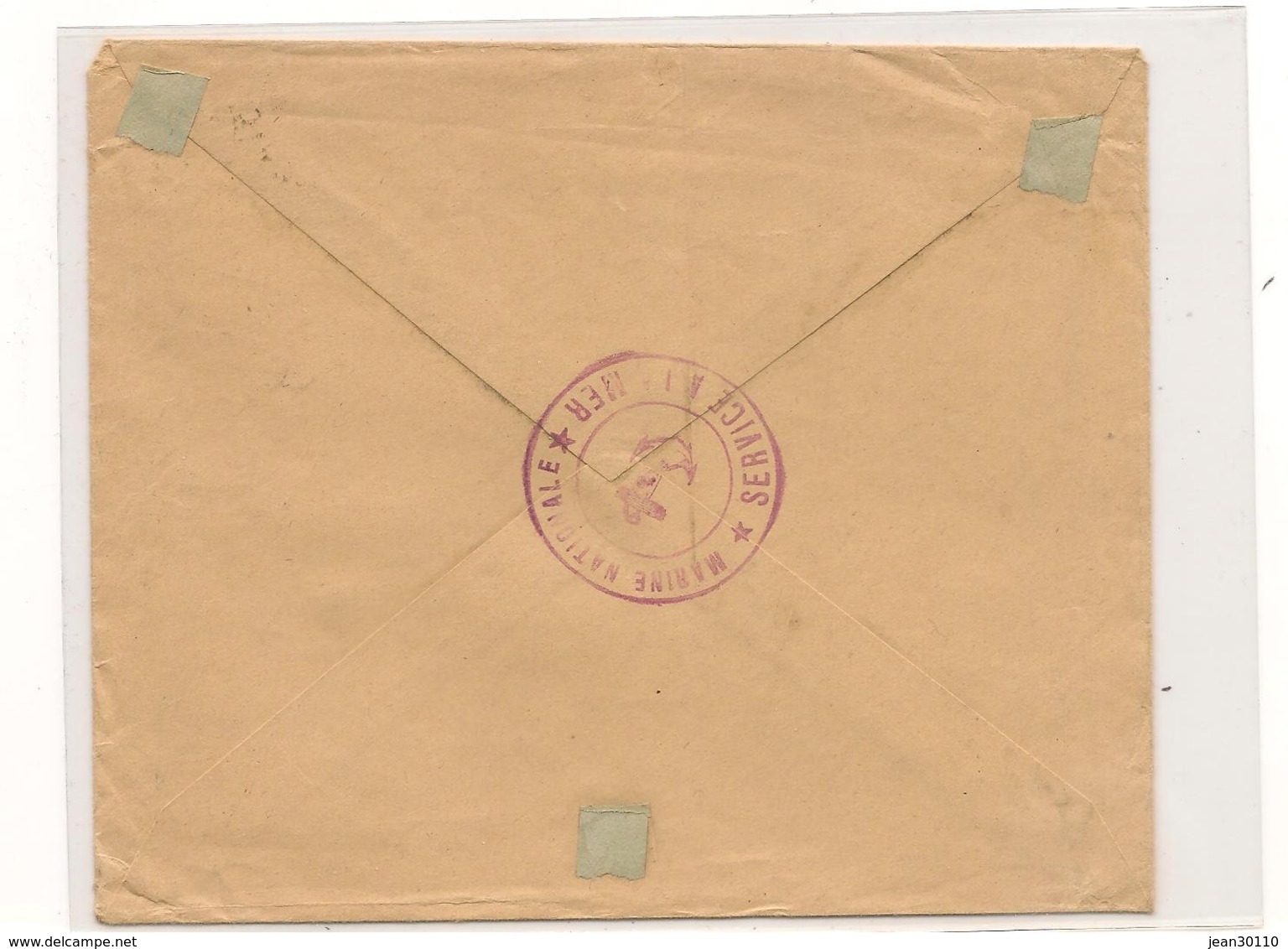 FRANCE 1939 ENVELOPPE F.M.POSTE NAVALE MARINE NATIONALE - Guerre De 1939-45