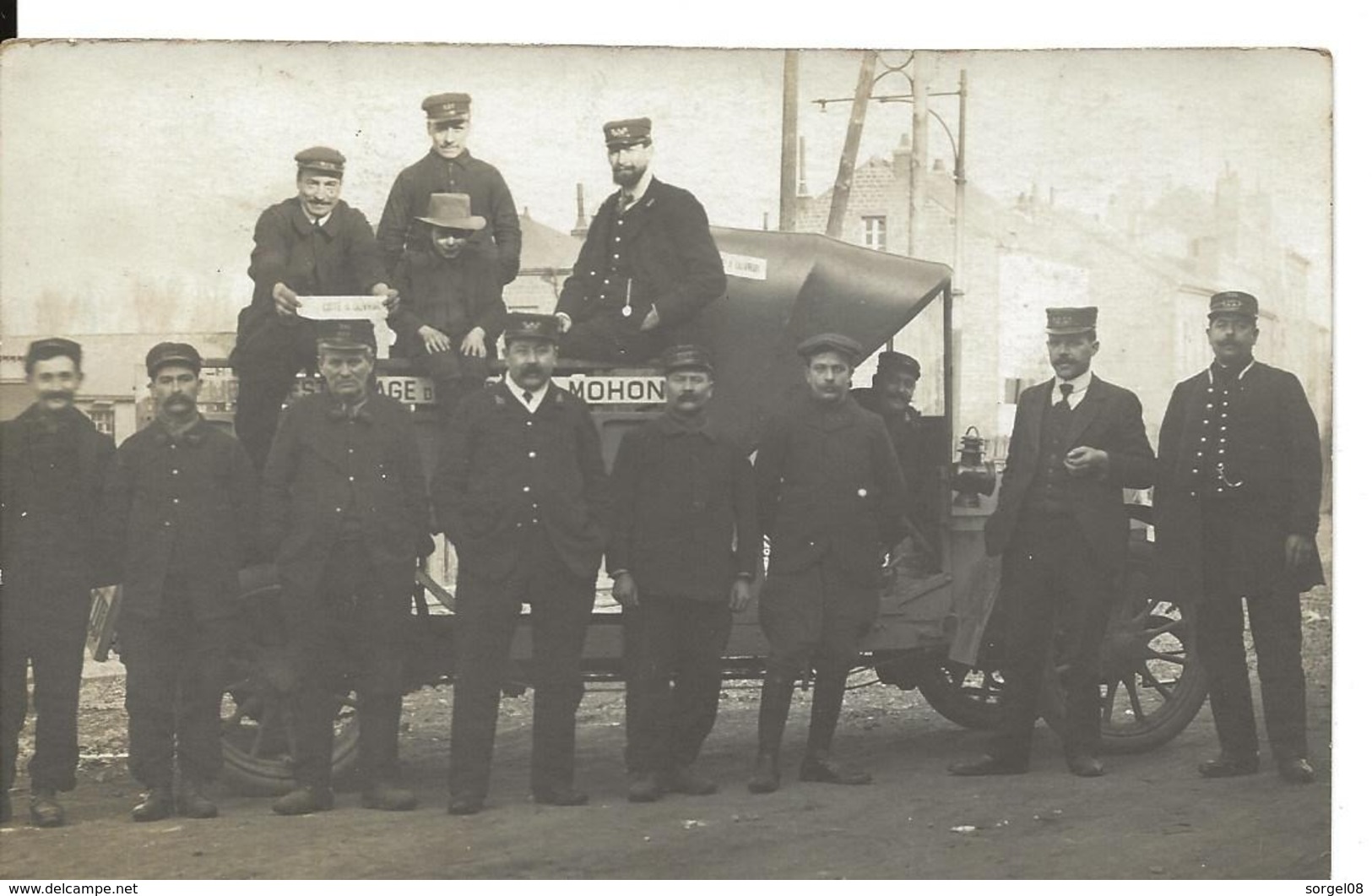 RARE Ardennes MOHON CHARLEVILLE Carte Photo Groupe Hommes Chemin De Fer - Charleville