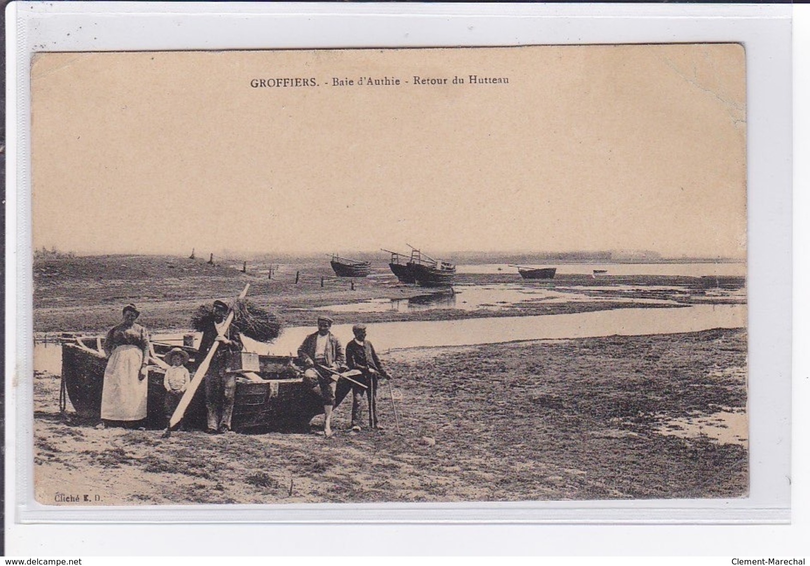 GROFFIERS : Retour Du Hutteau Dans La Baie D'Authie (chasse) - état (3 Coins Plié) - Autres & Non Classés