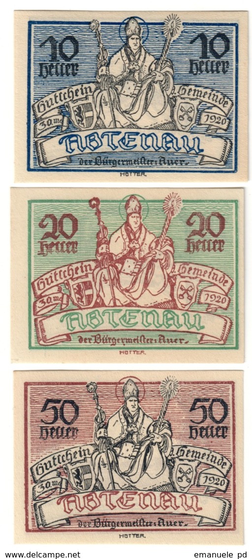 Austria Notgeld Lot / Set - ABTENAU X 3 - Austria