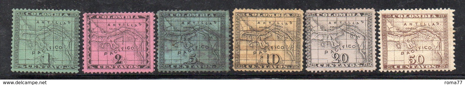 APR312 - PANAMA Dip COLOMBIA 1887 , Serie Yvert N. 5/10 Nuova Senza Gomma (2380A) - Panamá