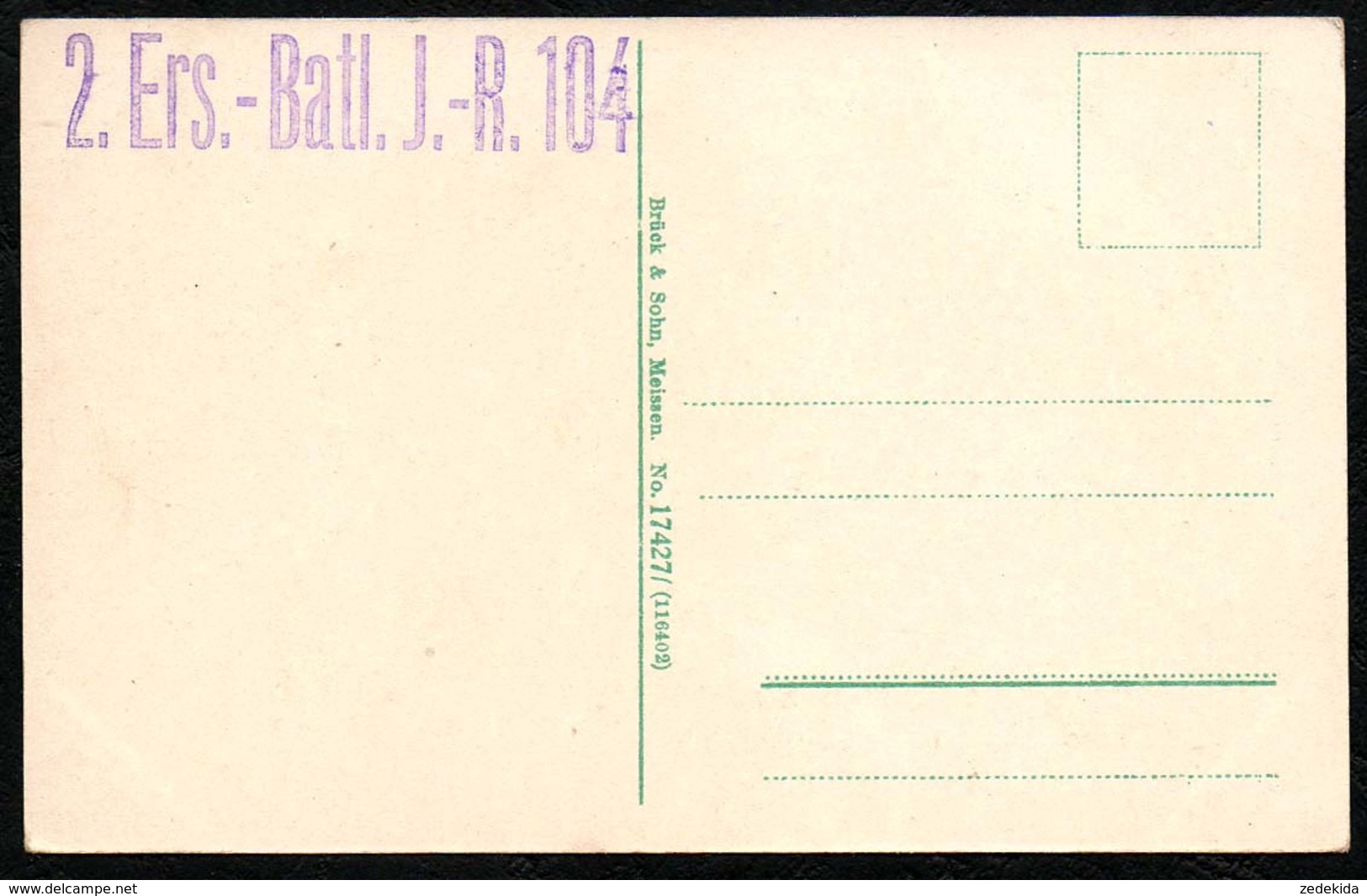 C8623 - Lichtenwalde - Harrasfelsen Zschopautal - Brück & Sohn - Stempel Inf. Reg. 104 - Frankenberg