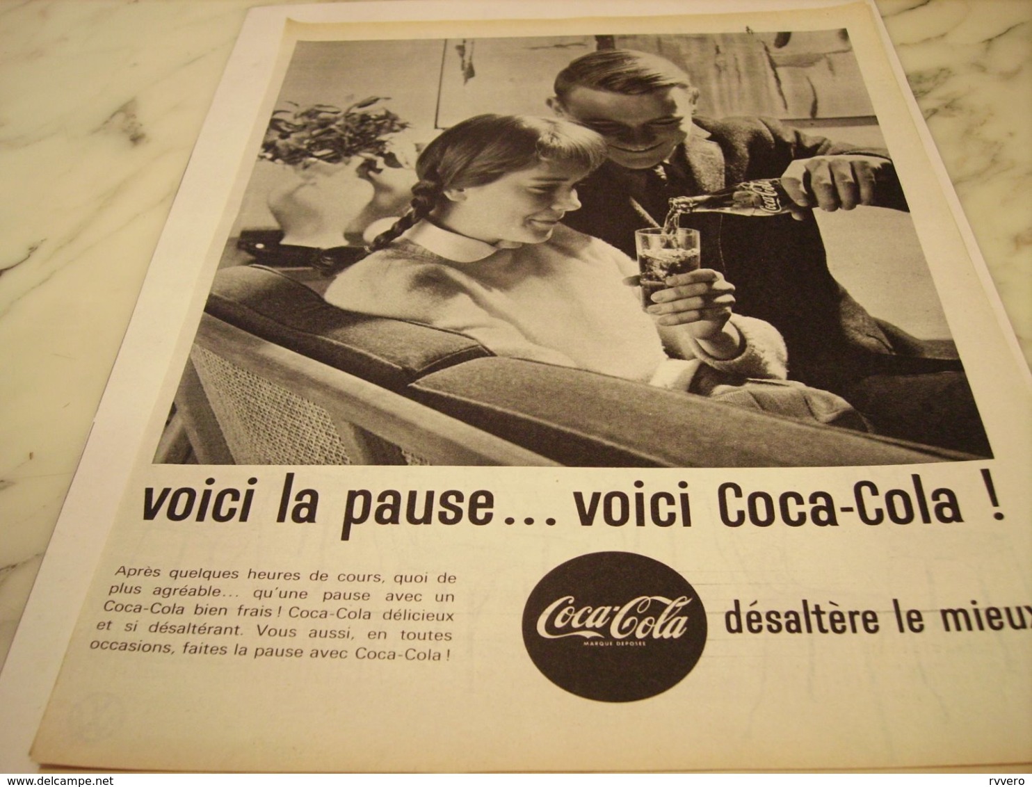 ANCIENNE PUBLICITE VOICI LA PAUSE  COCA COLA 1961 - Otros & Sin Clasificación