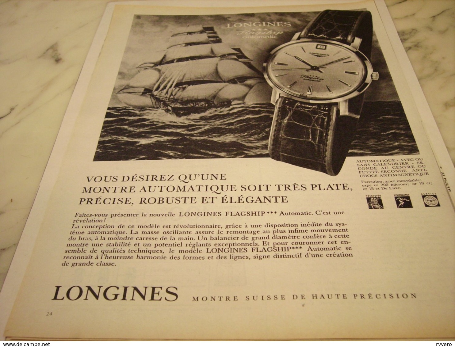 PUBLICITE  MONTRE DESIREZ LONGINES 1961 - Andere & Zonder Classificatie