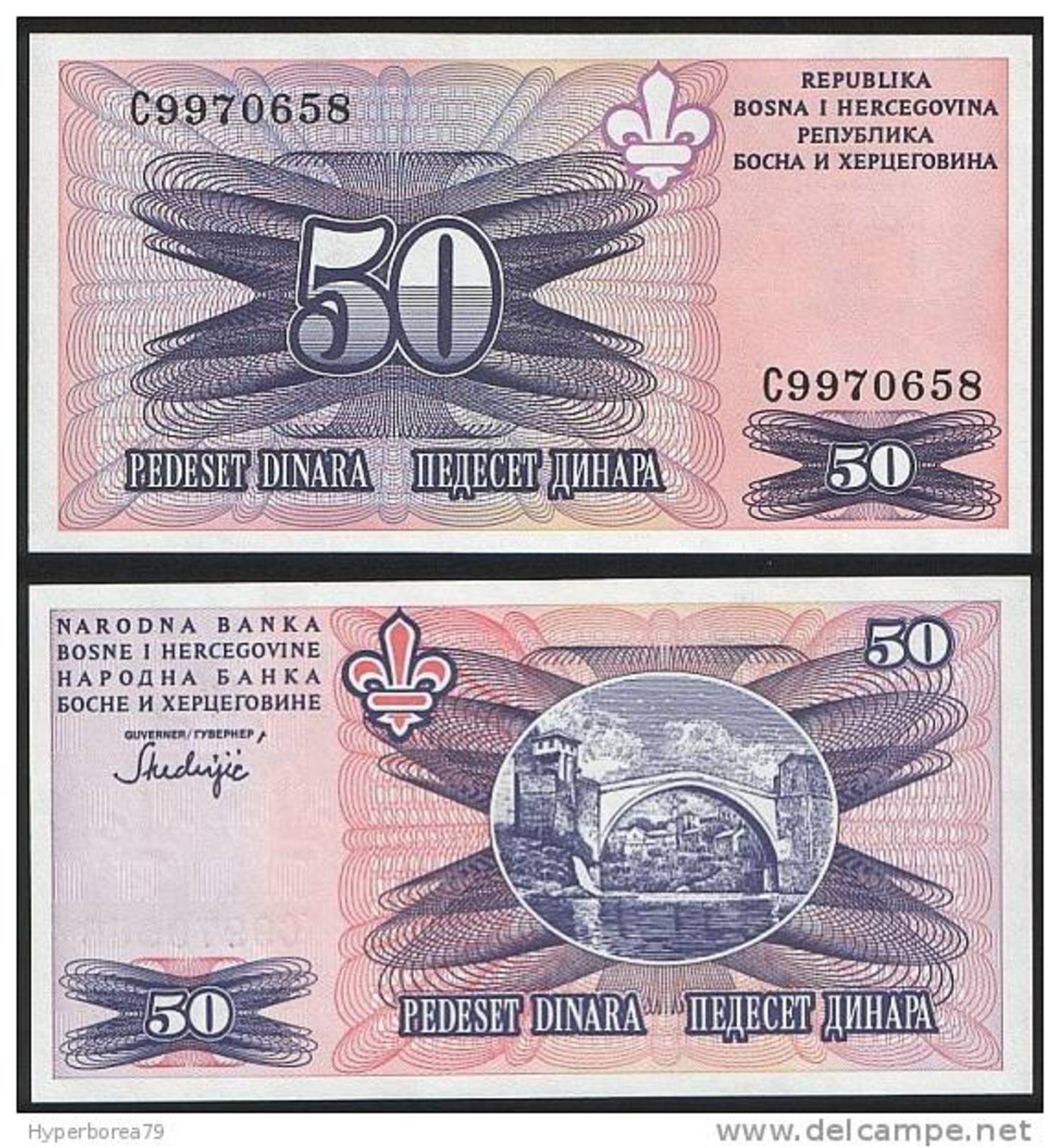 Bosnia Herzegovina P 47 - 50 Dinara 1995 - UNC - Bosnië En Herzegovina