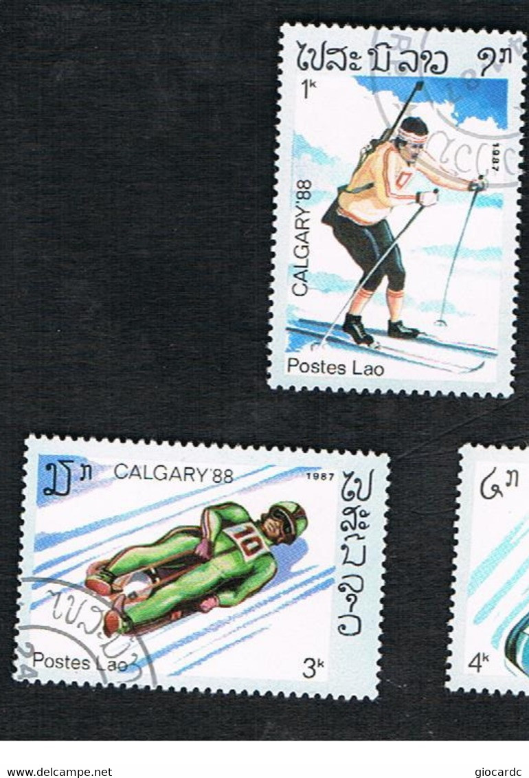 LAOS   -  SG 952.955  -  1987  WINTER OLYMPIC GAMES   - USED ° - Laos