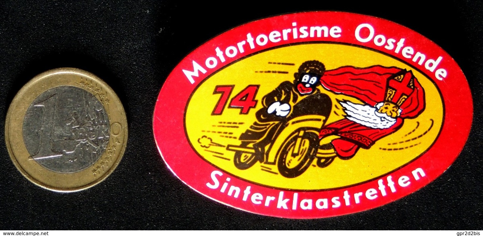 Ancienne Broche (insigne) CONCENTRATION MOTO-CLUB  1974 Belgique Sinterklaastreffen Mc Ostende Side-car & Saint-Nicolas - Motor Bikes