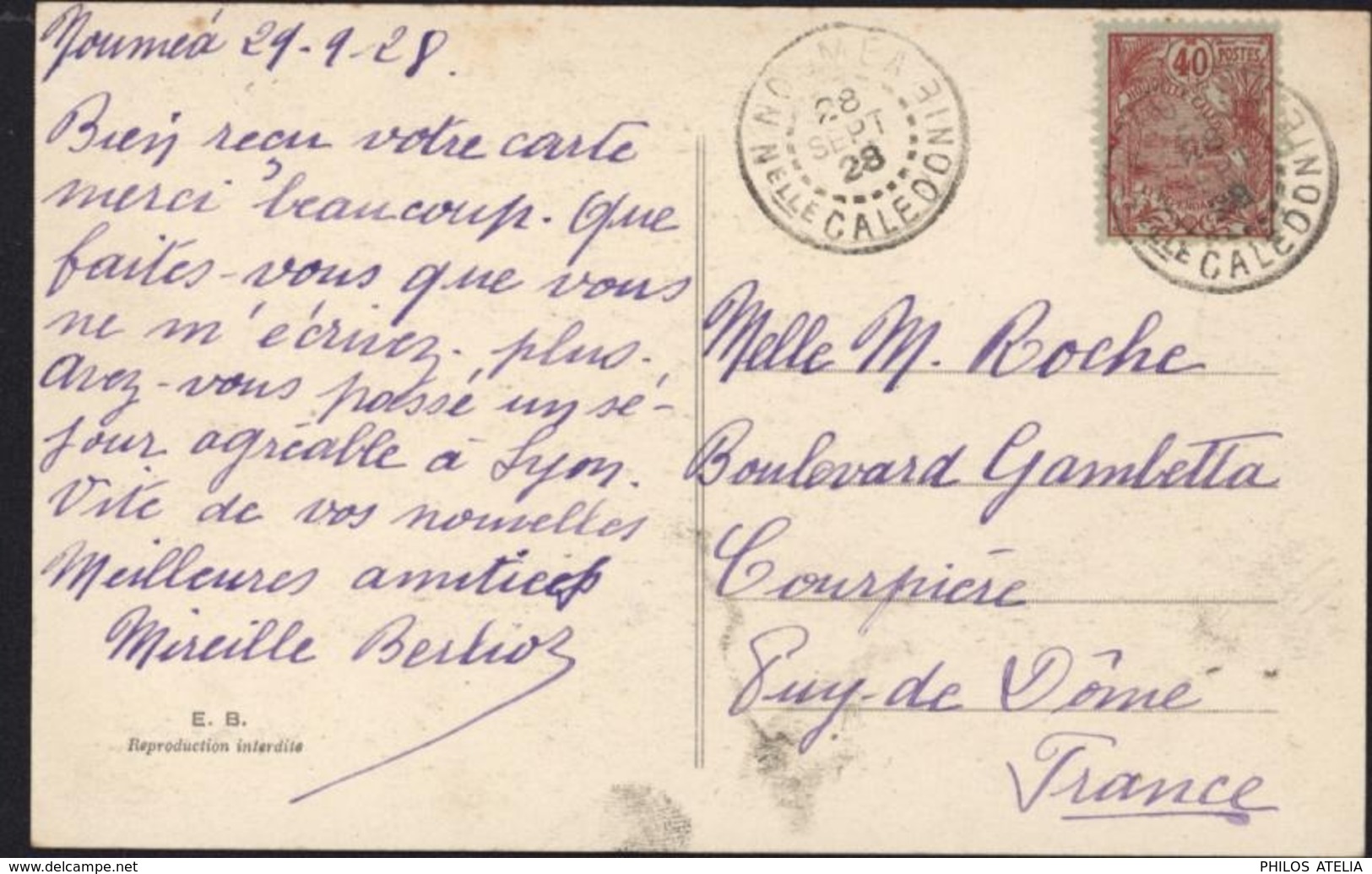 YT 98 Nouvelles Calédonies Rade Nouméa CAD Nouméa 28 Sept 28 CPA Nouvelles Hébrides Canal Second Santo Prise D'Aoré - Covers & Documents