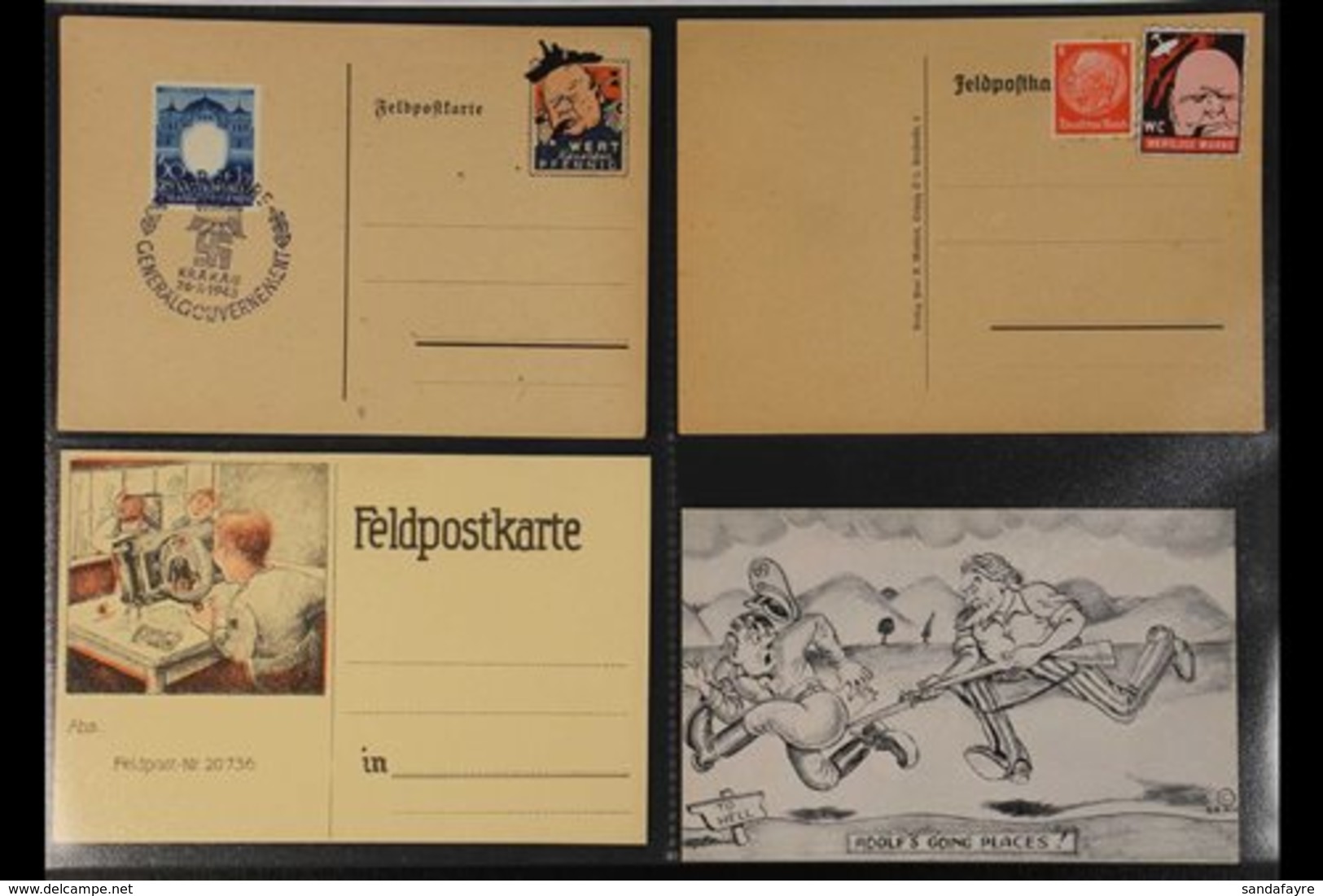 WORLD WAR II COVERS, CARDS AND EPHEMERA  An Interesting And Substantial Collection Housed In Plastic Sleeves. With A Goo - Otros & Sin Clasificación