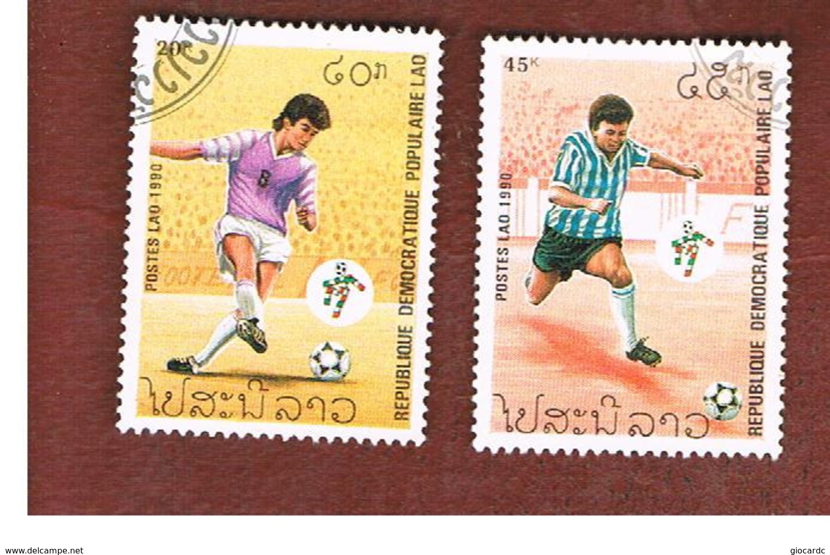 LAOS   -  SG 1170.1172  -  1990  WORLD CUP FOOTBALL "ITALIA '90"  - USED ° - Laos