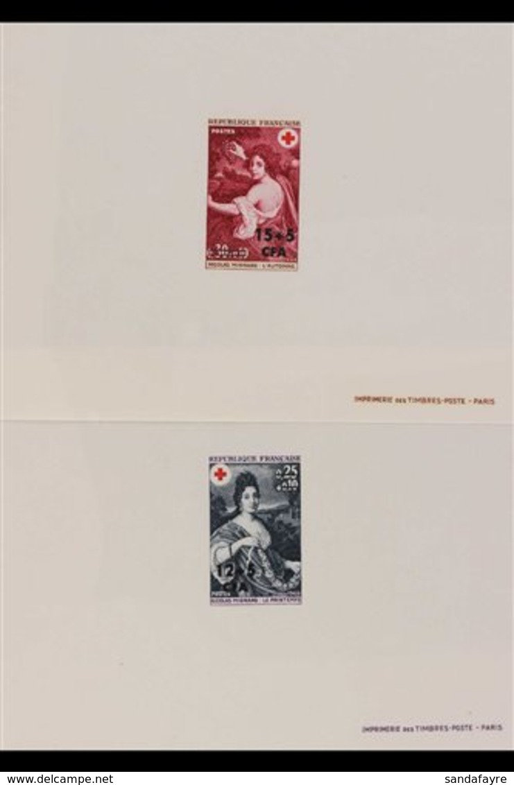 RED CROSS  1968 REUNION Red Cross EPREUVES DE LUXE Complete Set, Yvert 381/82, Very Fine & Fresh Condition. (2 Epreuves) - Unclassified