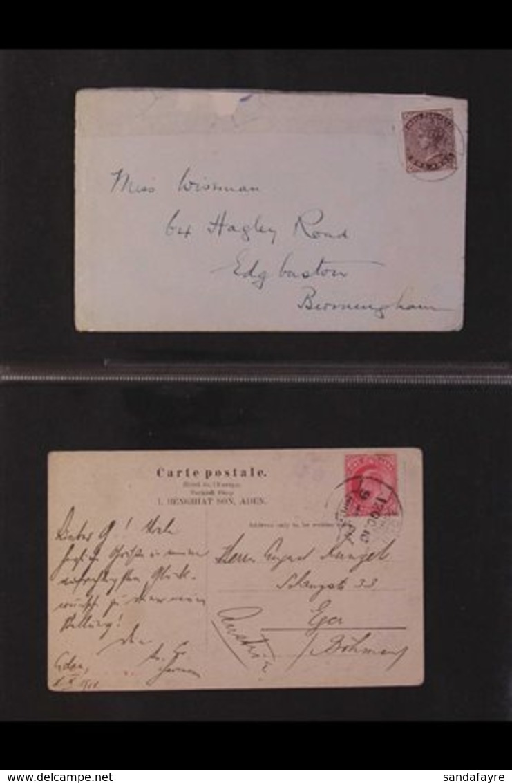 1899-1964 COVERS & CARDS COLLECTION  An Interesting Collection That Includes 1899 QV 1a India On Cover To Birmingham, 19 - Aden (1854-1963)