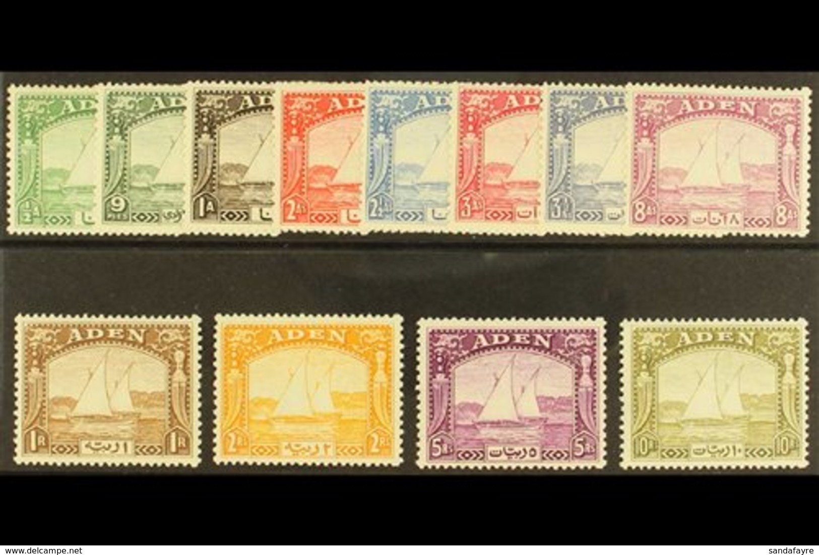 1937  Dhows Set Complete, SG 1/12, Mint Lightly Hinged And Fresh. A Beautiful Set (12 Stamps) For More Images, Please Vi - Aden (1854-1963)