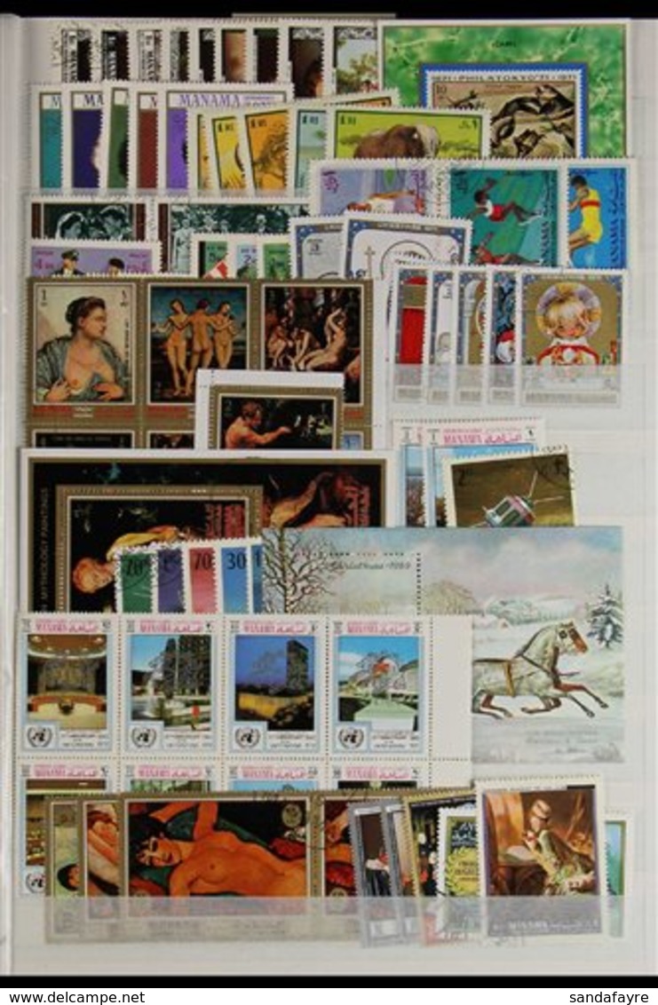 MANAMA  1968-72 UNCHECKED Mint, Nhm & Used Accumulation On Stock Pages, Album Pages, Loose In Packets. Many Complete App - Adschman