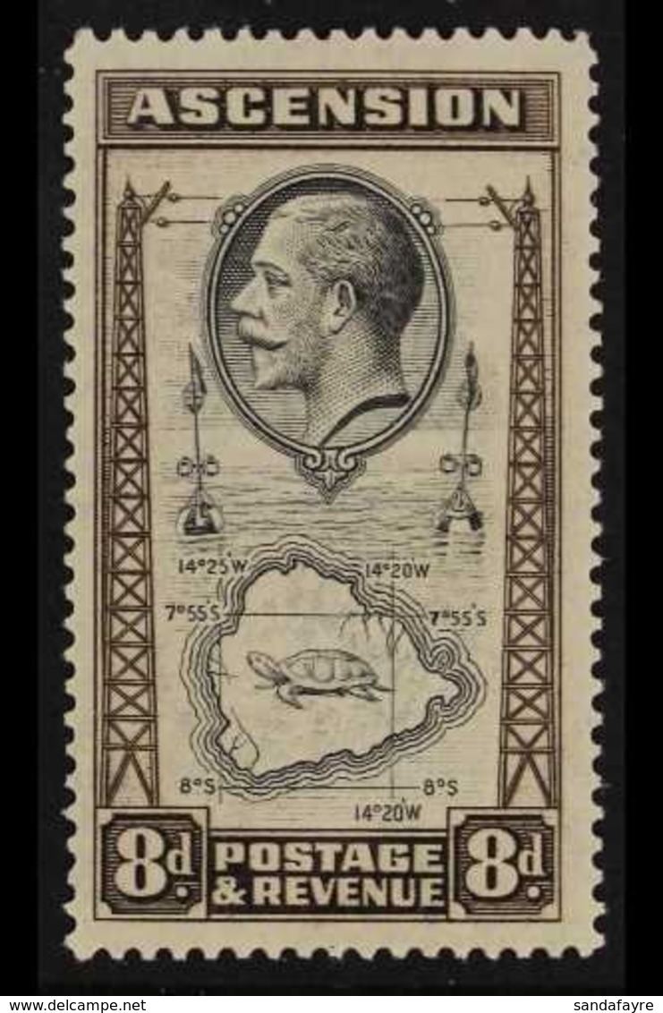 1934  8d Black And Sepia, Variety "teardrop Flaw", SG 27a, Very Fine Mint. For More Images, Please Visit Http://www.sand - Ascensione