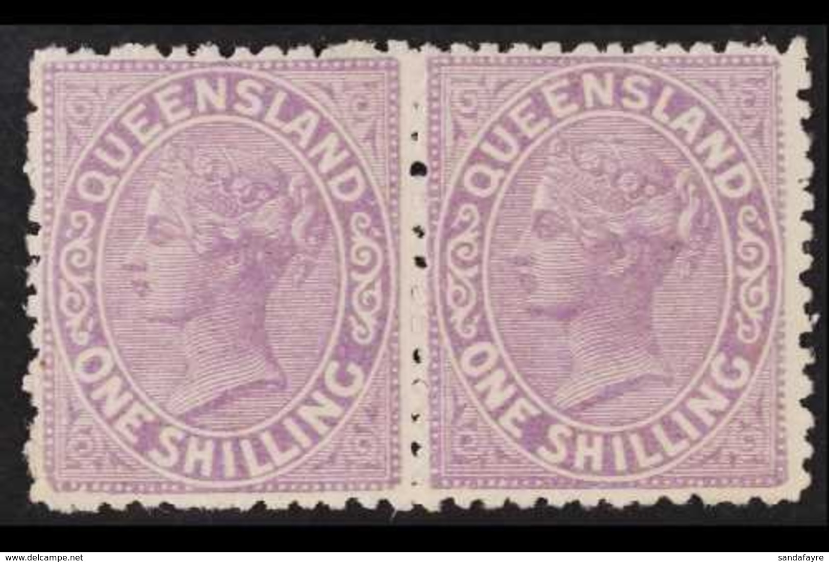 QUEENSLAND  1895 1s Mauve On Thick Paper, SG 205, Horizontal Pair, Fine Mint For More Images, Please Visit Http://www.sa - Other & Unclassified