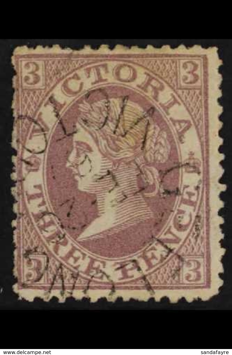 VICTORIA  1966 3d Lilac, Emergency Printing, SG 118, Superb Feb. 1867 Geelong Cds, Scarce Thus For More Images, Please V - Altri & Non Classificati