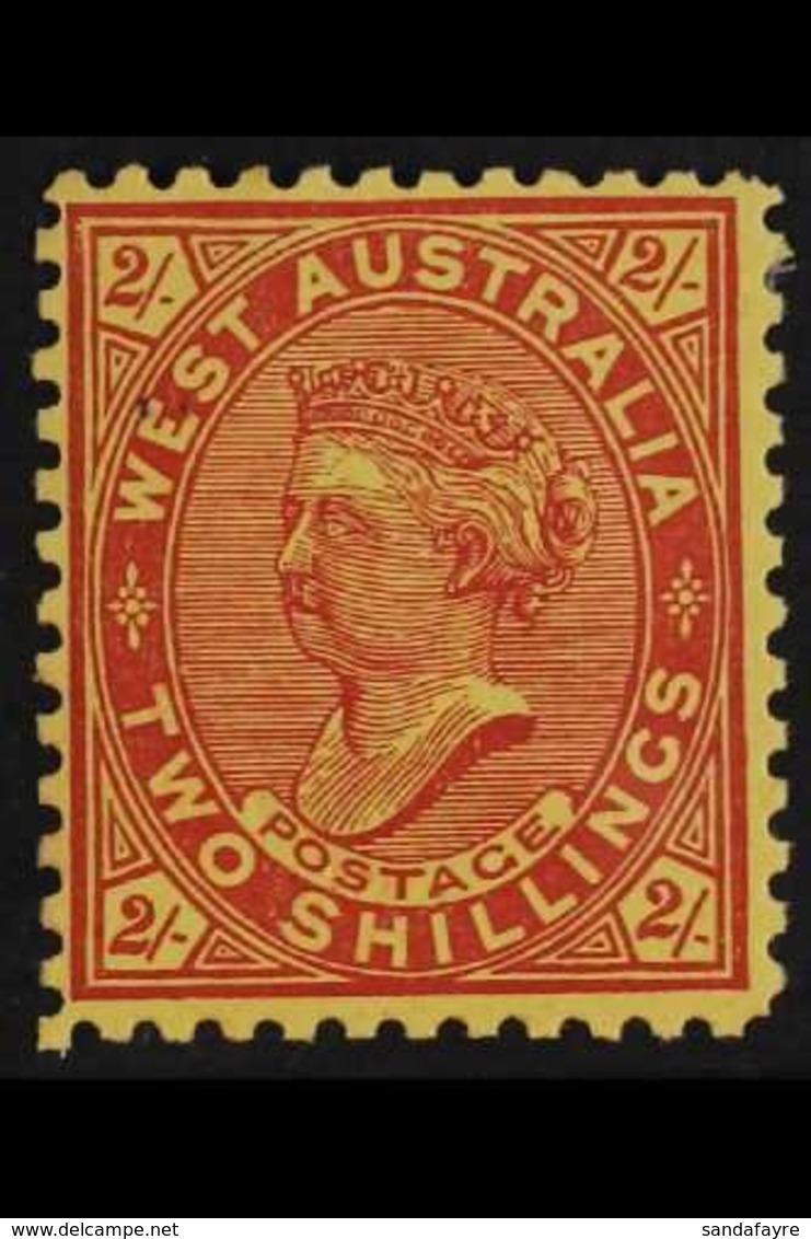 WESTERN AUSTRALIA  1902-11 2s Bright Red On Yellow, Perf. 11, SG 134, Fine Mint, Tiny Black Ink Spot At Tipper Left For  - Other & Unclassified
