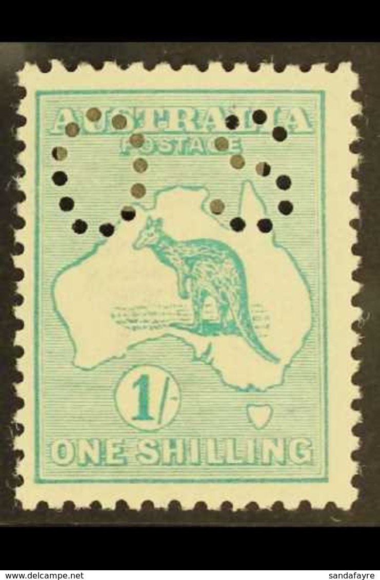 OFFICIAL  1914 1s Emerald Roo Punctured "OS", SG O25, Fine Mint, Very Fresh. For More Images, Please Visit Http://www.sa - Altri & Non Classificati