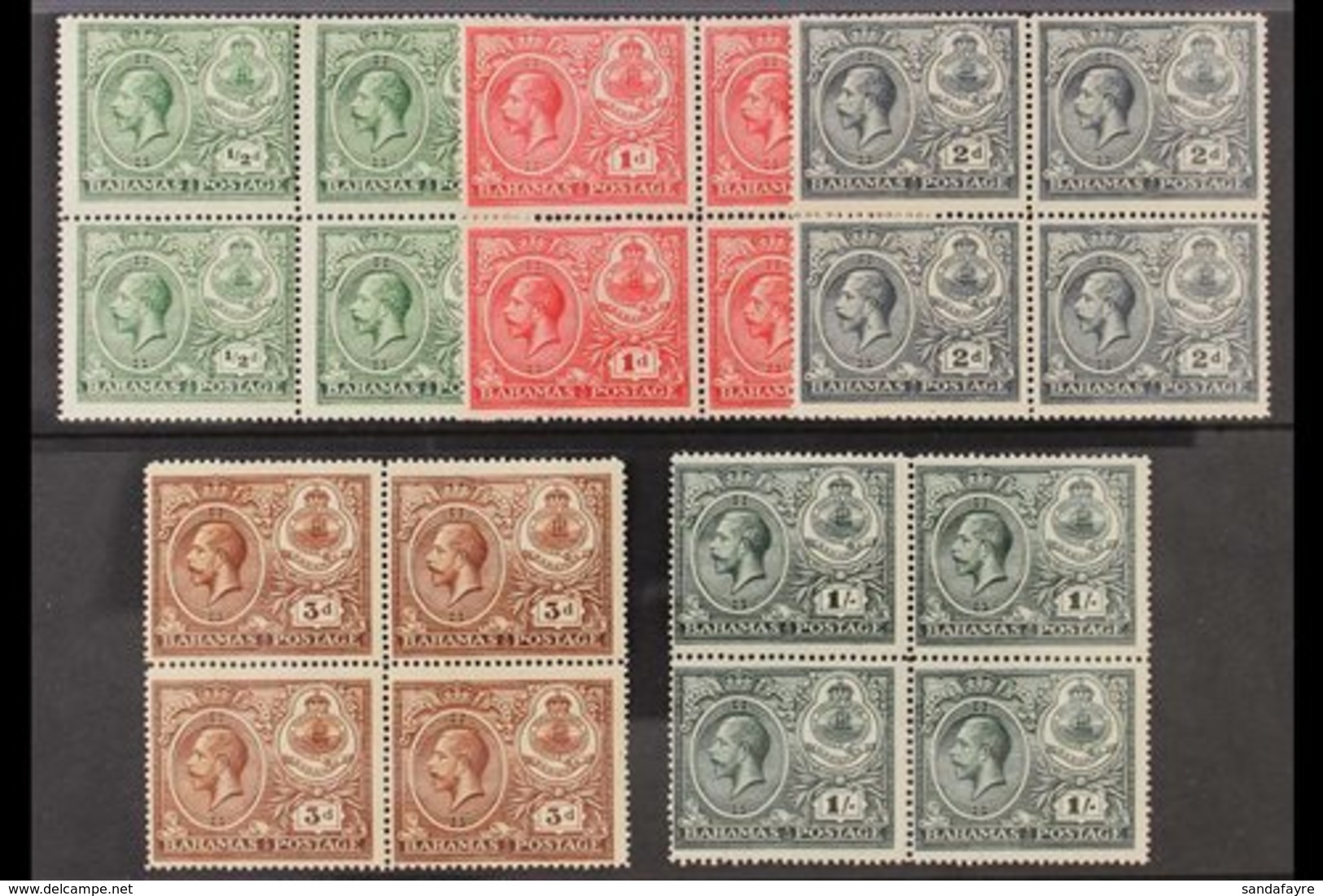 1920  Peace Celebration Complete Set, SG 106/10, Fine Mint BLOCKS Of 4, Two Stamps In Each Block Are Never Hinged, Very  - Altri & Non Classificati