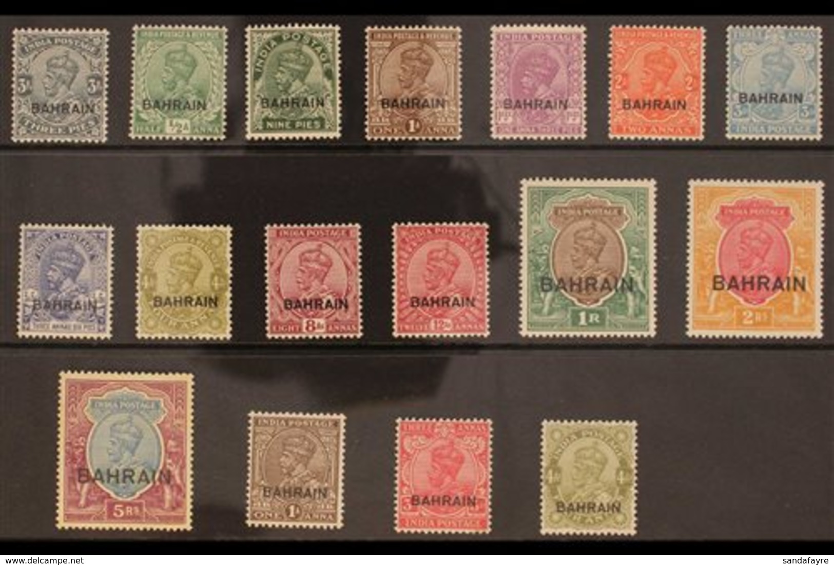 1933-1937  KGV 1933-37 Complete Set (SG 1/14), Plus 1934-37 1a, 3a And 4a (SG 16, 18 & 19), Very Fine Mint. (17 Stamps)  - Bahrain (...-1965)
