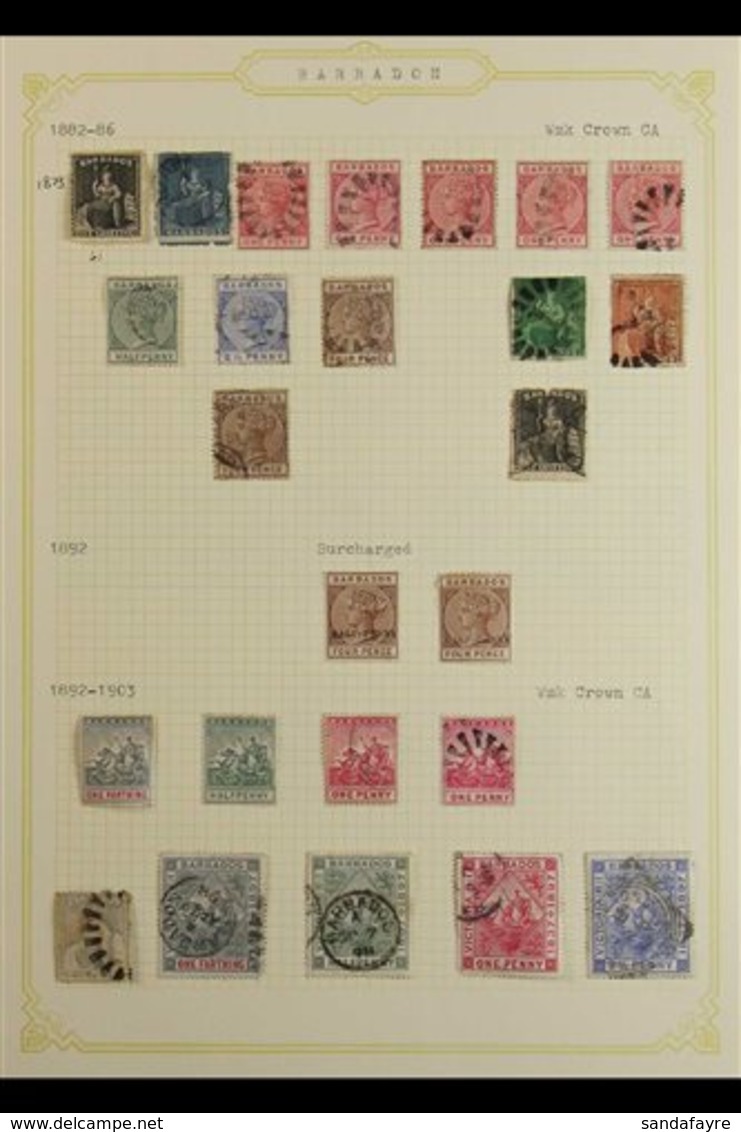 1855-1982 INTERESTING ORIGINAL COLLECTION  A Mint, Nhm & Used Collection Presented On A Variety Of Album Pages, Often Du - Barbados (...-1966)