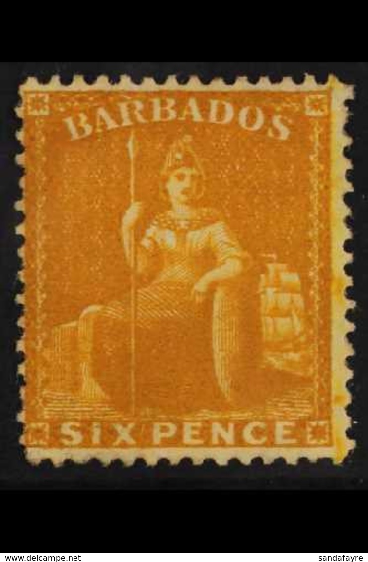 1875  6d Chrome Yellow, Wmk CC, Perf 14, SG 79, Very Fine Mint. For More Images, Please Visit Http://www.sandafayre.com/ - Barbades (...-1966)