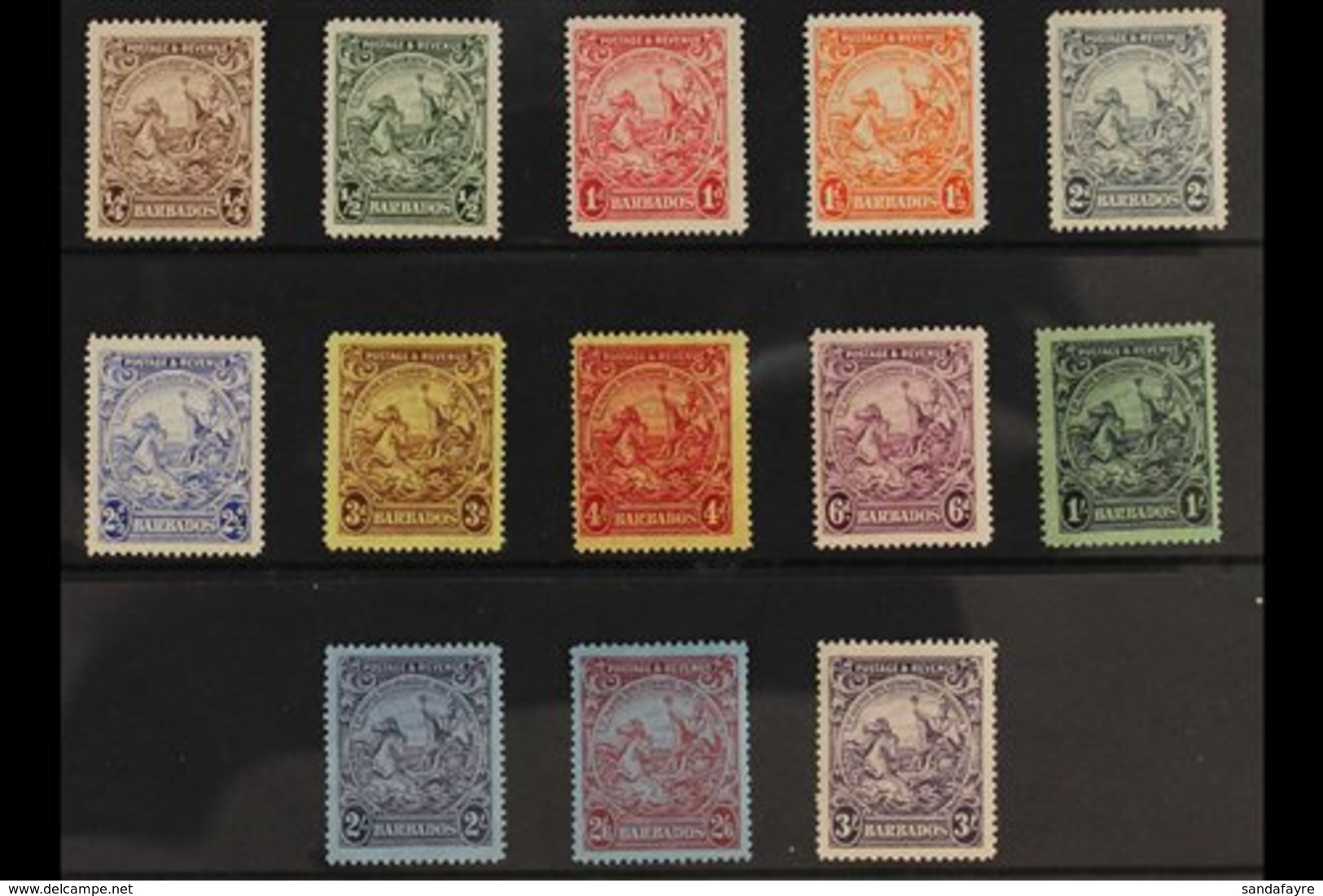 1925-35  Perf 14 Complete Set, SG 229/39, Never Hinged Mint, Very Fresh. (13 Stamps) For More Images, Please Visit Http: - Barbades (...-1966)