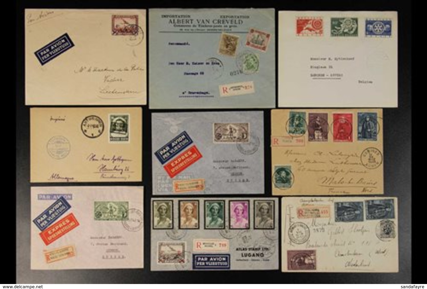 1894-1960 INTERESTING COVERS GROUP  Includes Registered Covers, 1935 Cover With Exhibition Label, 1935 4f On 5f Air Surc - Altri & Non Classificati