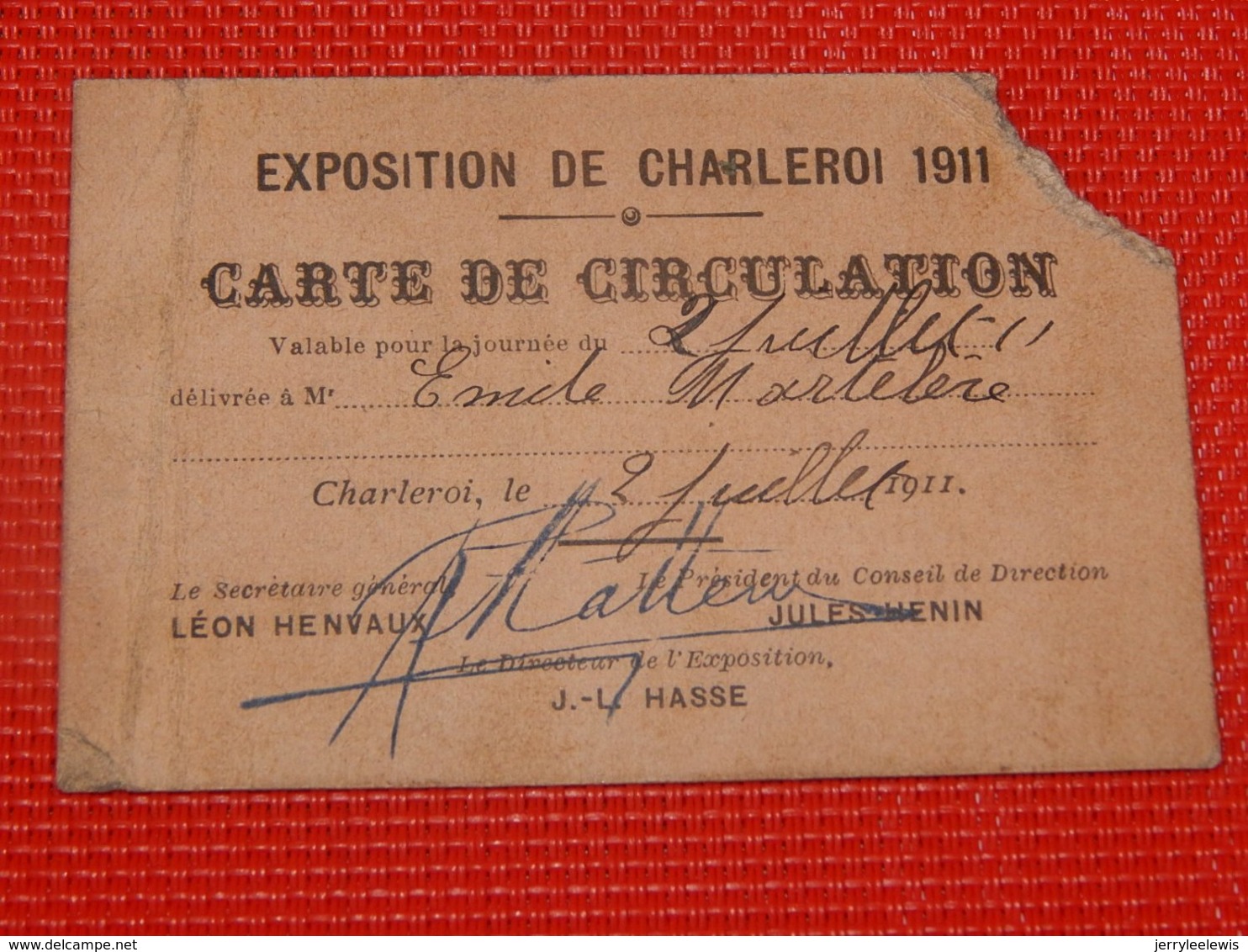 CHARLEROI - Exposition 1911 -  Carte De Circulation Sur L'Exposition ( Format 5.5 Cm X 8.5 Cm) - Charleroi