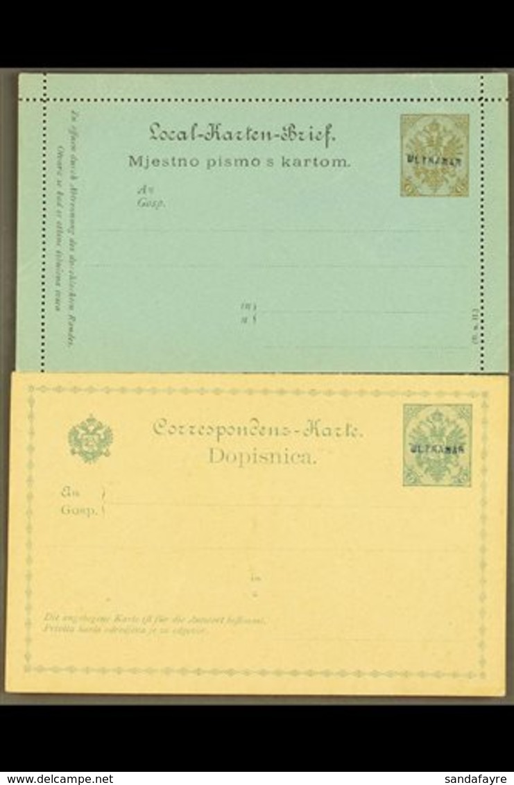 POSTAL STATIONERY  1900 5h+5h Postal Card (H&G 9) Plus 1900 6h Letter Card (H&G 5), These Both Unused And With "ULTRAMAR - Bosnia And Herzegovina