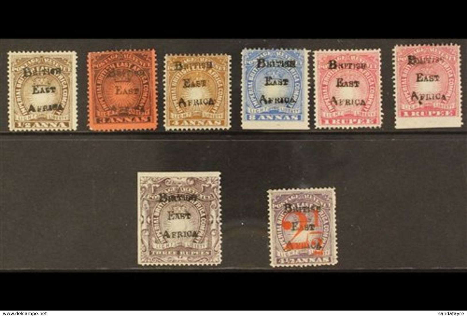 1895 "BRITISH EAST AFRICA" HANDSTAMPS  On "Light And Liberty" Types Of 1890, A Useful Mint Or Unused Group With ½a, 3a,  - British East Africa