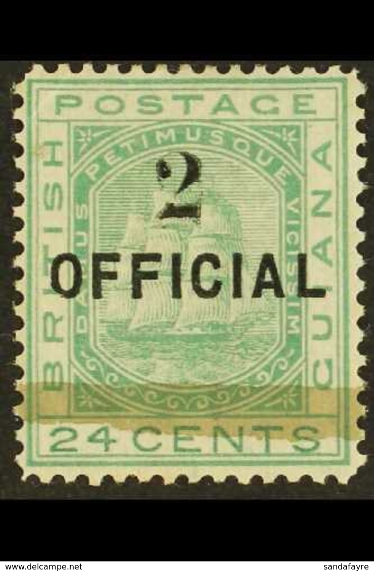 1881  2 On 24c Emerald-green (012), SG 157, Fine Mint For More Images, Please Visit Http://www.sandafayre.com/itemdetail - Britisch-Guayana (...-1966)