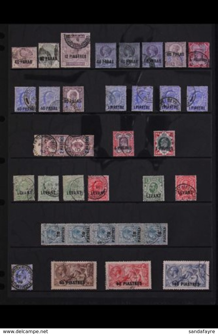1885-1921 USED SELECTION.  A Small Used Selection With QV To 12pi On 2s6d, KEVII To 5p On 1s & KGV To 180pi On 10s. Some - British Levant
