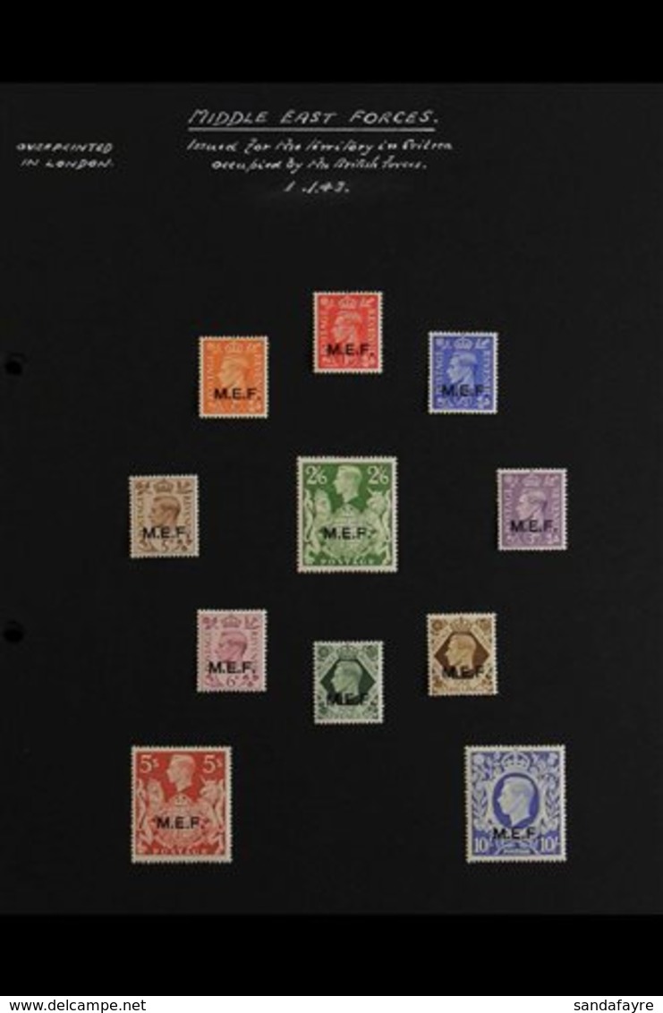 1942-1950 ALL DIFFERENT VERY FINE MINT  An Attractive Collection On Album Pages That Includes The Middle East Forces 194 - Italienisch Ost-Afrika