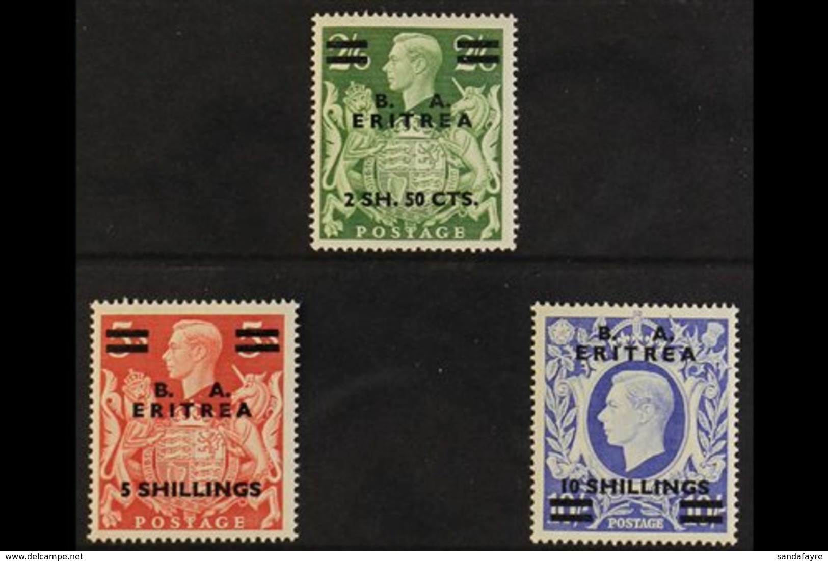 ERITREA  1950 High Values Set, SG E23/25, Never Hinged Mint (3 Stamps) For More Images, Please Visit Http://www.sandafay - Italienisch Ost-Afrika