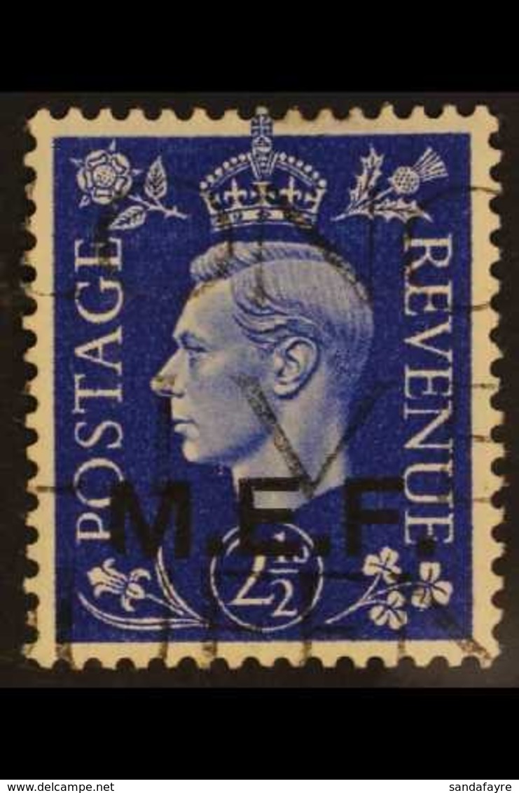 M.E.F.  1942 2½d Ultramarine, Ovptd Type 1 (regular Lettering, Upright Oblong Stops), Variety "sliced M", SG M3a, Very F - Italian Eastern Africa