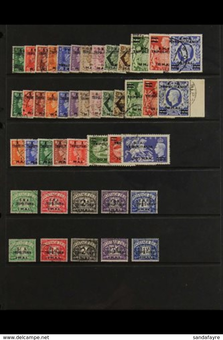TRIPOLITANIA  1948 - 1951 Issues Complete Including Postage Dues, SG BT1 - TD10, Very Fine Used. Scarce Group.  (44 Stam - Italian Eastern Africa